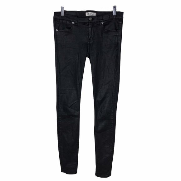 Madewell Coated Skinny Jeans Size 26 Black Style 03740 - Picture 2 of 8